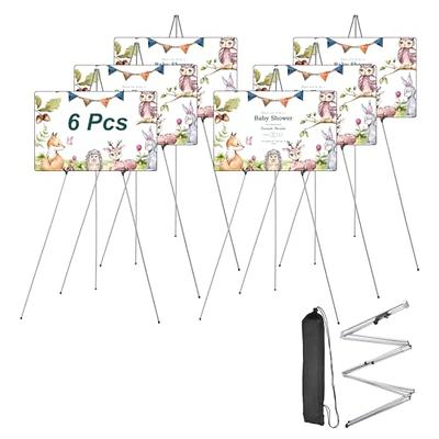 PUJIANG 6 Pcs Easels for Signs,63 Tall Display Easel, Easel Stand for  Display Wedding Sign Poster,Black Floor Standing Easel,Adjustable Art