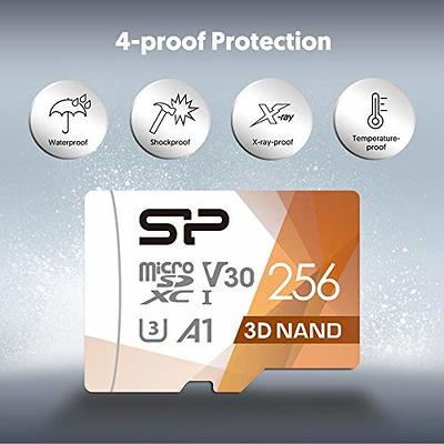 Silicon Power 256GB Micro SD Card U3 SDXC Up to 100MB/s High Speed Memory  Card with Adapter for Nintendo-Switch, Cams and Drones