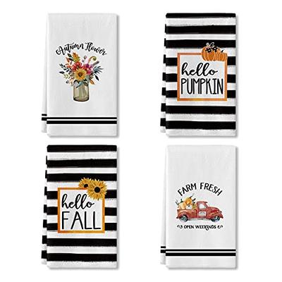 KAF Home Set of 4 Deluxe Popcorn Terry Kitchen Towels | 20 x 30 Inches |  100% Cotton Kitchen Dish Towels (White)