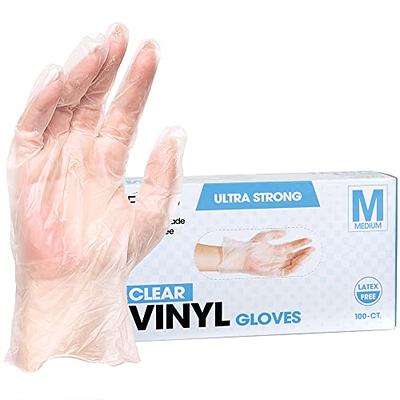 GlovePlus Large Clear Powder Free Disposable Vinyl Gloves