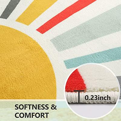 Lukinbox Boho Bath Mats for Bathroom, 20 x 31 Small Sun Bathroom Rugs Mat,  Cute Colorful