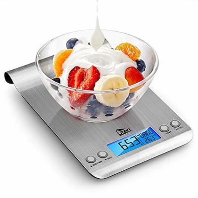 Ultra Slim Kitchen Scale Digital Food Weight Scale for Baking Cooking in Grams  and Ounces Tare & Backlit LCD Display 5kg