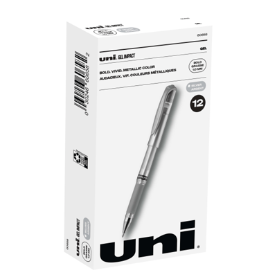 Uni -Paint Permanent Marker, Medium Bullet Tip, Metallic Silver