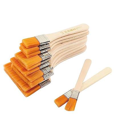 Wooden Paint Brushes for Walls | 5X Synthetic Bristle Paint Brushes for  Painting