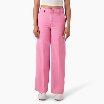 Dickies Women's Regular Fit Wide Leg Work Pants - Wild Rose Size