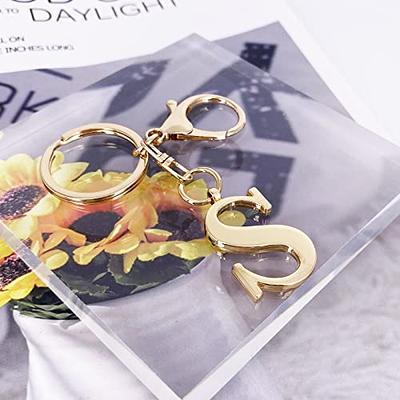 LAXPICOL Gold Letter A-Z Keychain for Women Men Purse Handbags Metal Alphabet Initial Letter Key Ring Novelty-keychain