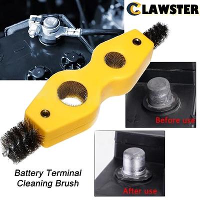 2Pcs Car Battery Terminal Post Cleaning Brush Wire Brush Anti Corrosion  Cleaner Tool with 10Pcs Battery