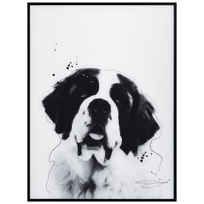 Empire Art Direct Saint Bernard Black and White Pet Paintings on