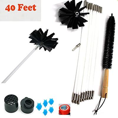 QIZHIMEI 40Feet Dryer Vent Cleaner Kit Dryer Cleaning Tool Include 40 Feet Dryer  Vent Brush, Dryer Attachment, Electrical Tape&Dryer Lint Trap Brush  Fireplace Chimney Brushes Lint Remover - Yahoo Shopping