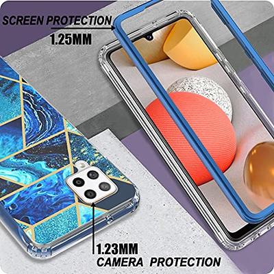 Rancase for Galaxy A14 5G Case,[2 Tempered Glass Screen Protector + 2  Camera Lens Protector ] Three Layer Heavy Duty Shockproof Hard Plastic+Soft