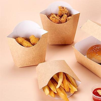 XZJMY 60 Pack 5oz French Fry Containers,Disposable Paperboard French Fries Containers,French Fries Holders, Small Kraft Paper Takeout Boxes for