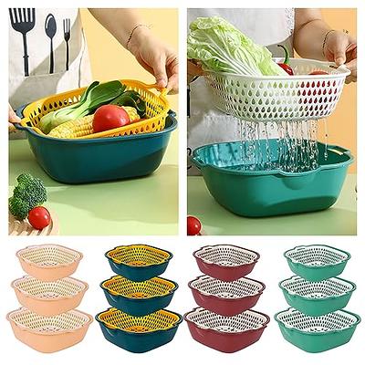 Kitchen Food Strainer Colander Set 3PCS, Plastic Fruit Vegetable