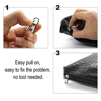 Zpsolution Zipper Pull Replacement Metal Zipper Handle Mend Fixer Zipper  Tab Repair for Luggage Suitcases Bag
