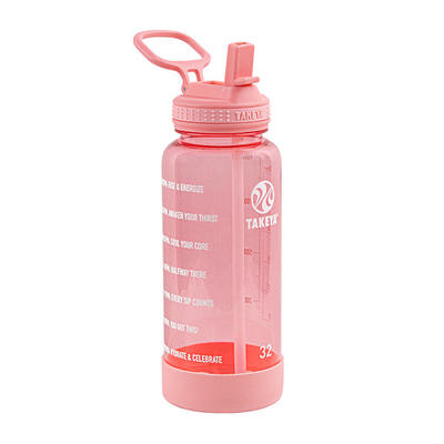 Takeya Tritan Spout Water Bottles, 18 Oz, Breezy Blue/Flutter Pink, Pack Of  2 Bottles