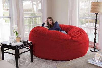 Chill Sack Bean Bag Chair, Memory Foam Lounger with Microsuede Cover, Kids,  Adults, 8 ft, Red Pebble - Yahoo Shopping