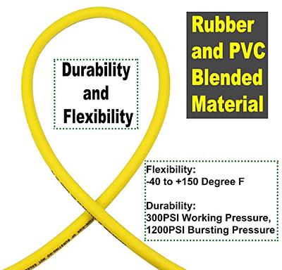 YOTOO Hybrid Air Hose 3/8-Inch by 100-Feet 300 PSI Heavy Duty, Lightweight, Kink  Resistant, All-Weather Flexibility with 1/4-Inch Industrial Air Fittings  and Bend Restrictors, Yellow - Yahoo Shopping