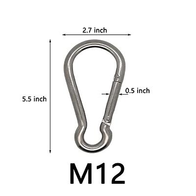 2 PCS Heavy Duty Carabiner Hooks 5.5 Inches Snap Clips Spring Snap Hooks  304 Stainless Steel 660 lbs Capacity (M12) - Yahoo Shopping