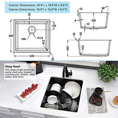 GETPRO Drop in Kitchen Sink 33 X 20 Topmount & Undermount Kitchen