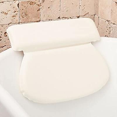 Monsuri Bathtub Pillow for Neck and Shoulder: Spa Bathroom Accessories Bath Pillow for Bathtub with 6 Suction Cups Luxury Headrest Bath