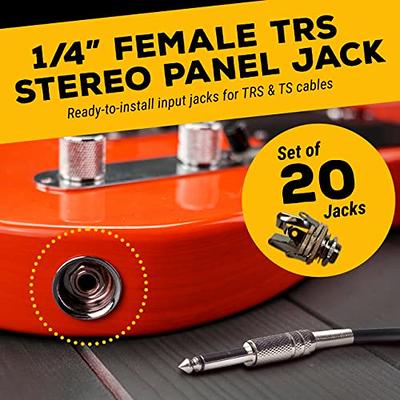 GLS Audio 1/4 Female TRS Stereo Panel - Guitar Jack, Mount Jack