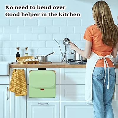 Kitchen Compost Bin Countertop with Lid - Small Hanging Trash Can Wall  Mounted I