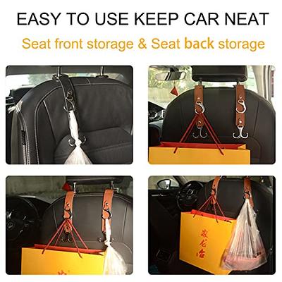 Etre Jeune Car Purse Hook, Car Back Seat Headrest Hooks Hanger Storage  Organizer Accessory for Grocery Bags Umbrellas Baby Supplies, 2 in 1  Leather Storage Hook, 2-Pack Black : Amazon.in: Car & Motorbike