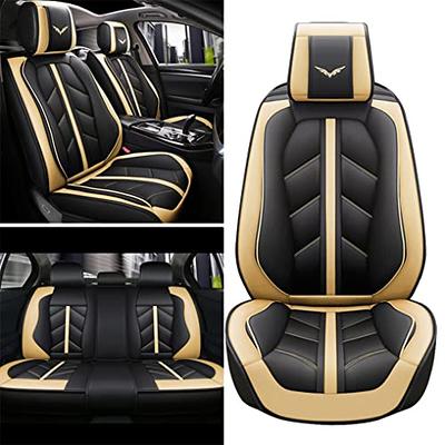 Luxury Car Seat Cover Waterproof Leather 5 Seats Full Set Front