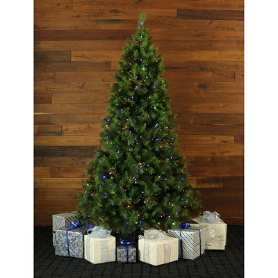 WELLFOR Remote Control Tree 5-ft Pre-lit Flocked Artificial