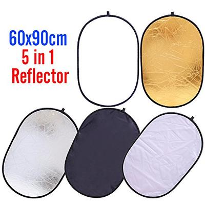 EMART 24'' x 36'' (60 x 90cm) Light Reflectors 5-in-1 Photo Collapsible  Photography Reflector Large Oval Portable Collapsible Light Reflector