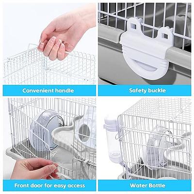 BNOSDM Hamster Cage Mouse Cage with Accessories Food Bowl Water Bottle 2  Layers Transparent Small Hamster Habitat for Dwarf Hamsters Mice