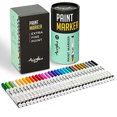 DEYONI 12 Colors Acrylic Paint Pens for Kid 0.7mm, Extra Fine Paint Pens  Acrylic Markers Canvas, Rock Painting, Wood, Fabric, Ceramic, Stone, Metal