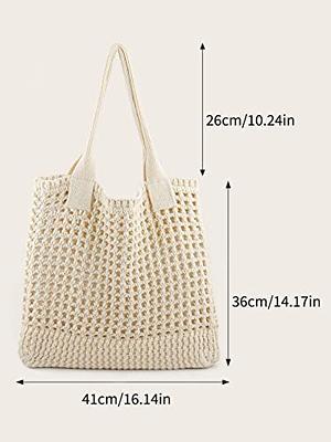 ENBEI Aesthetic Beach Tote Crochet Bags Shoulder Handbags knit bag