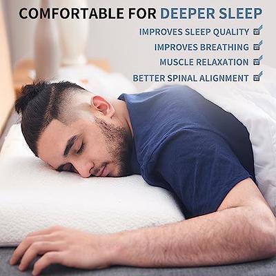 Belly Sleeper Pillow - Thin, Flat, & Ergonomic Pillows for Sleeping and  Cervical Neck Alignment - Cooling Gel Memory Foam Pillow with Cover 