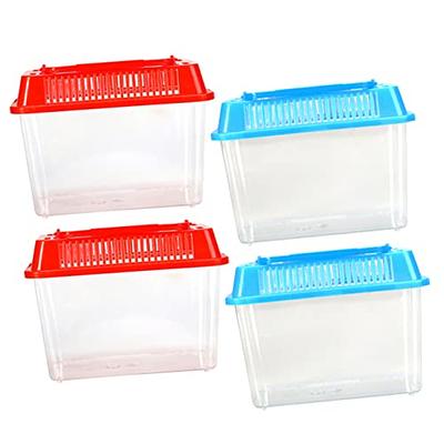 HAPINARY 4pcs Mini Portable Fish Tank Mini Plastic Containers Mini