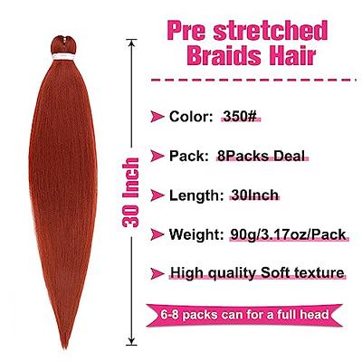 Pre Stretched Braiding Hair Long Braid 30 In 8 Packs Synthetic Braids  Extensions