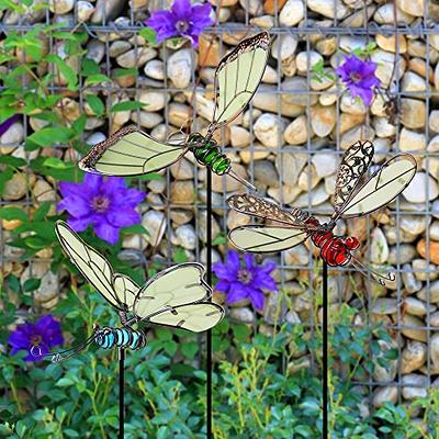 Hummingbird Thermometer Indoor Outdoor Garden Stake, Metal & Glass