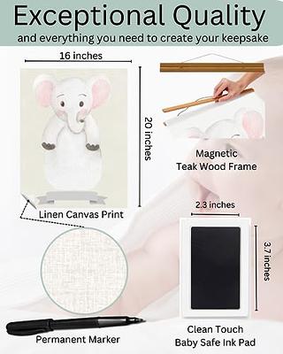 Elephant Baby Footprint Kit Canvas - Memorialize Baby Foot Prints