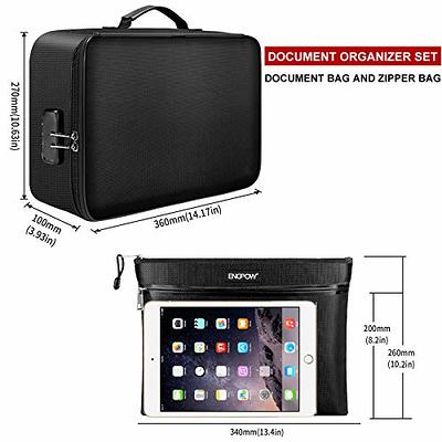 ENGPOW Expanding File Folder Important Document Organizer Fireproof and  Waterproof Document Bag with A4 Size 13 Pockets Zipper Closure Non-Itchy