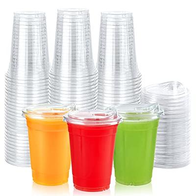  PAMI Clear 20oz Plastic Cups With Sip Lids [Pack of 50] -  BPA-Free Disposable Clear Cups With Strawless Lids For Cold Drinks- To-Go  Cups With Lids For Iced Coffee & Tea