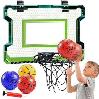 Mini Basketball Hoop System Kids Goal Over The Door Indoor Sports w/  Ball+Pump