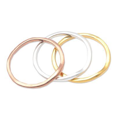 Stackable Ring Set of 4 Pure Silver Ultra Thin Stacking Rings for