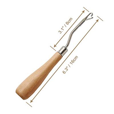 Crochet Hooks (Set of 2) Latch Hook Tool with Wooden Handle for Crochet  Kit/Crochet Hooks for Hair (6.5 Inches)