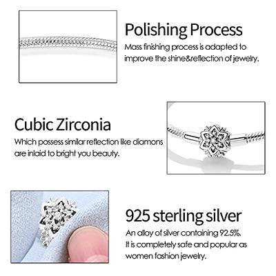  KUNSIR 925 Sterling Silver Palm Clasp Snake Chain Bracelet  Basic Charm Bracelets Fit Any PDL Charm, with for Teen Girls Women…:  Clothing, Shoes & Jewelry