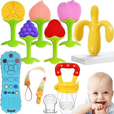 Baby Teething Toys, 3 PCS Teethers Set for 3-6 Months & 6-12 Months, Baby  Essentials, Infant Toys, Baby Chew Toys Set Food Grade Silicone, Banana