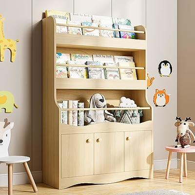 Kovhzcu Toy Storage Organizer with Bookshelf, 5-Cubby Children's Toy Shelf,  Toy Storage Cabinet, Suitable for Children's Room, Playroom, Hallway