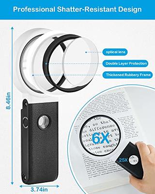 30X 10X Magnifying Glass with Light and Stand, Foldable Handheld Magnifying  Glas