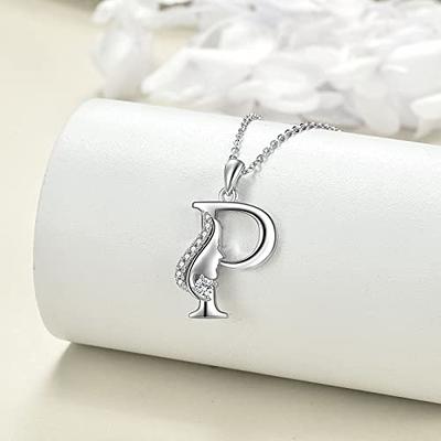 Angara 14K White Gold Capital M Initial Bracelet