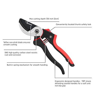CyberGenZ Anvil Pruning Shears - 8 Garden Shears Pruning, Heavy Duty  Garden Clippers Handheld with Orange Adjustable Grip, Gardening Pruners  Tool for
