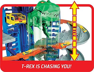 Hot Wheels Ultimate Garage Track Set with 2 Toy Cars, Hot Wheels City  Playset with Multi-Level Side-by-Side Racetrack, Moving T-Rex Dino & Hot  Wheels Storage for 100+ 1:64 Vehicles ( Exclusive) 