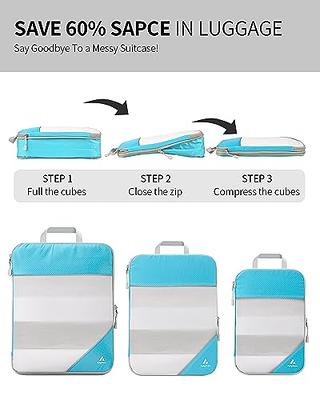 6Set Compression Packing Cube for Travel Waterproof Luggage